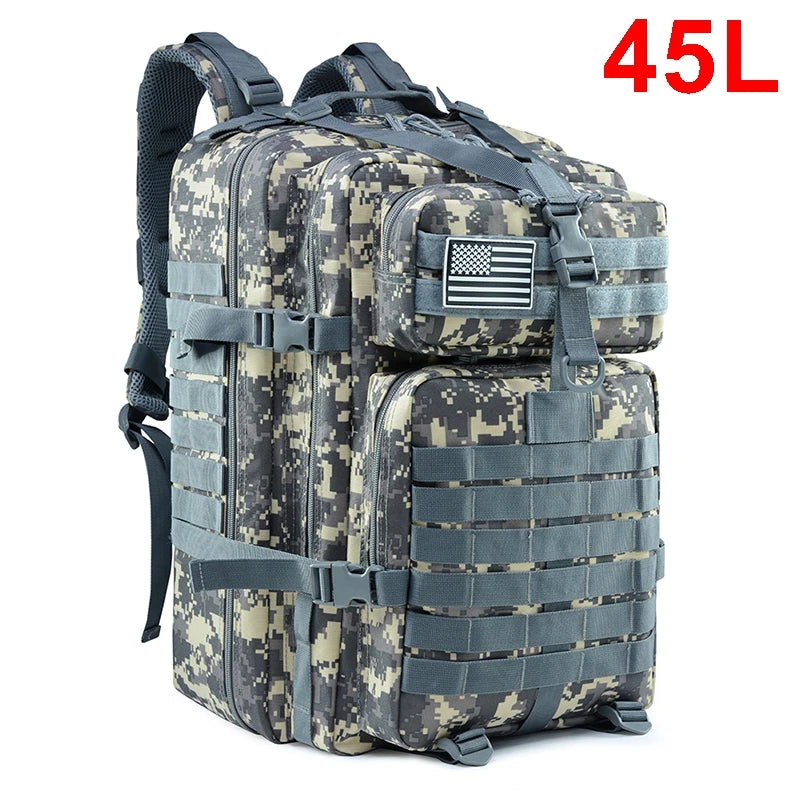 QT & QY-Mochilas Táticas Masculinas, Bolsas de Viagem, Sobrevivência, Pacote de Assalto EDC, Pacote EDC Molle, Trekking e Hunting Bag, 30 L, 45L