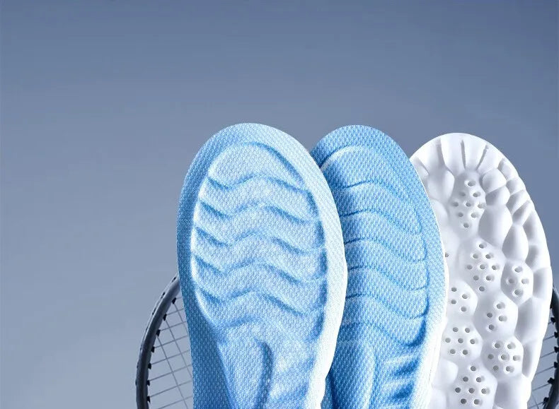 4D Cloud Technology Sports Palmilhas para Sapatos, PU Sole, Macio, Respirável, Absorção de Choque, Almofada, Corrida, Cuidados Ortopédicos