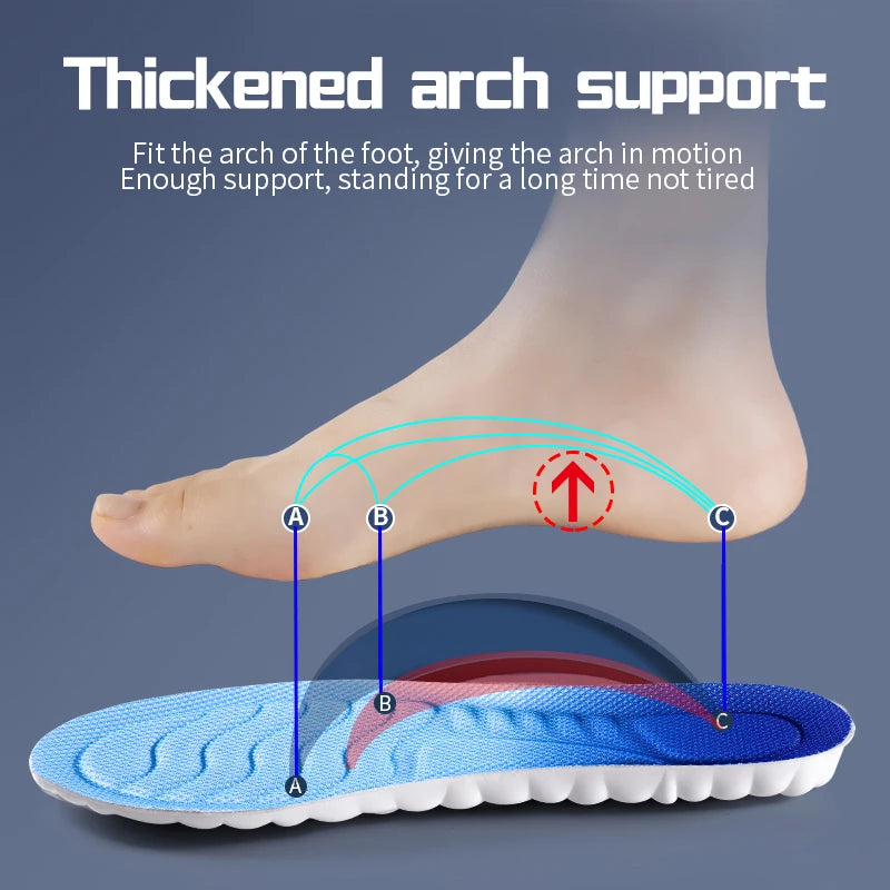 4D Cloud Technology Sports Palmilhas para Sapatos, PU Sole, Macio, Respirável, Absorção de Choque, Almofada, Corrida, Cuidados Ortopédicos