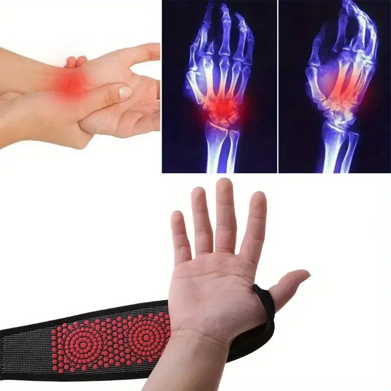 Auto Aquecimento Wrist Band, terapia magnética, suporte Brace Wrap, aquecido mão quente, compressão Pain Relief Wristband, Sanitizer Belt