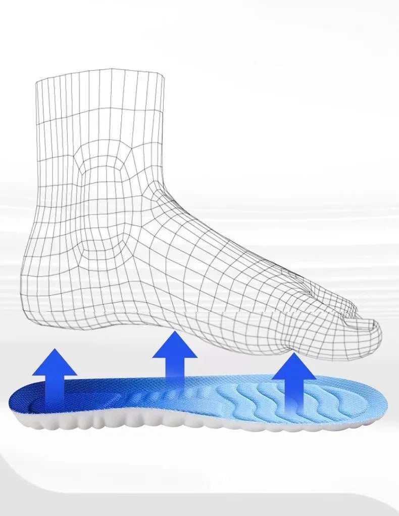 4D Cloud Technology Sports Palmilhas para Sapatos, PU Sole, Macio, Respirável, Absorção de Choque, Almofada, Corrida, Cuidados Ortopédicos