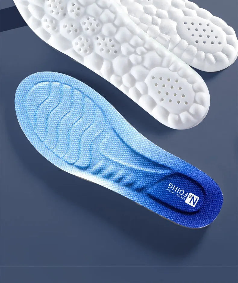 4D Cloud Technology Sports Palmilhas para Sapatos, PU Sole, Macio, Respirável, Absorção de Choque, Almofada, Corrida, Cuidados Ortopédicos