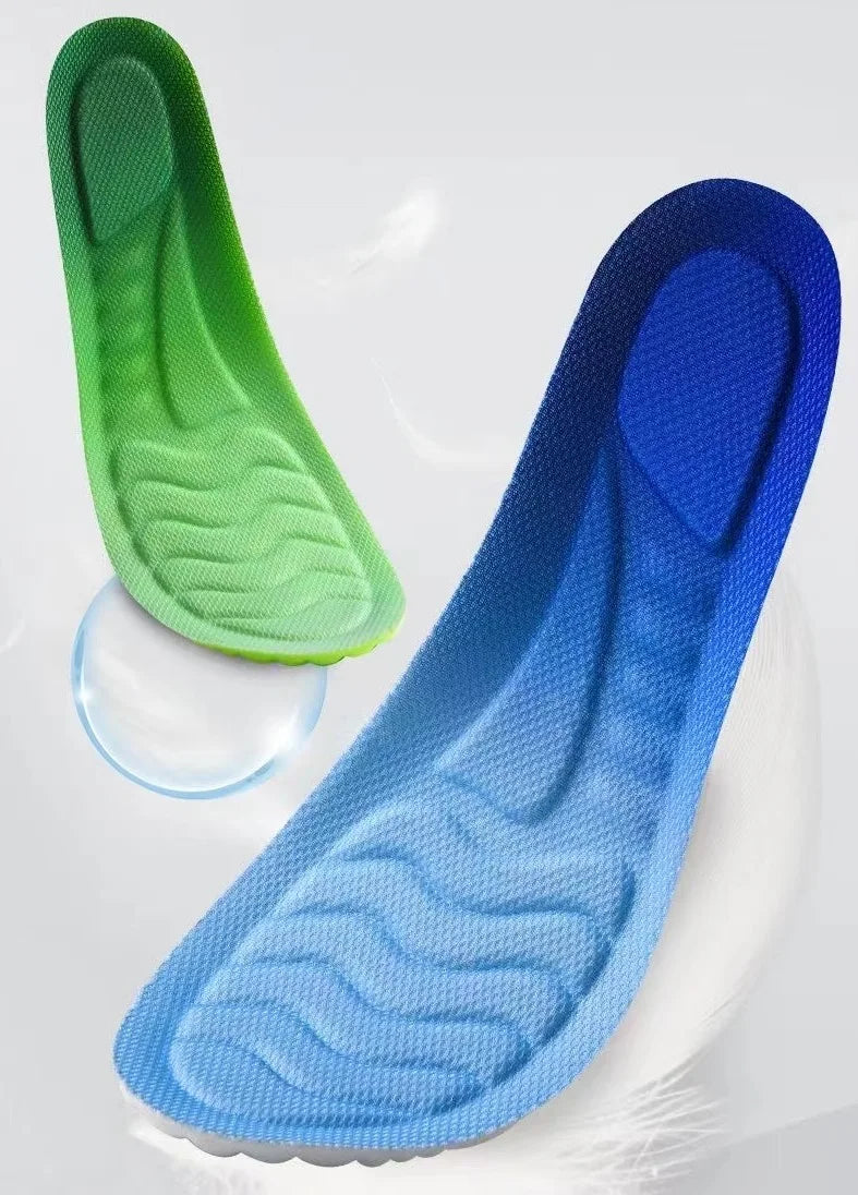 4D Cloud Technology Sports Palmilhas para Sapatos, PU Sole, Macio, Respirável, Absorção de Choque, Almofada, Corrida, Cuidados Ortopédicos