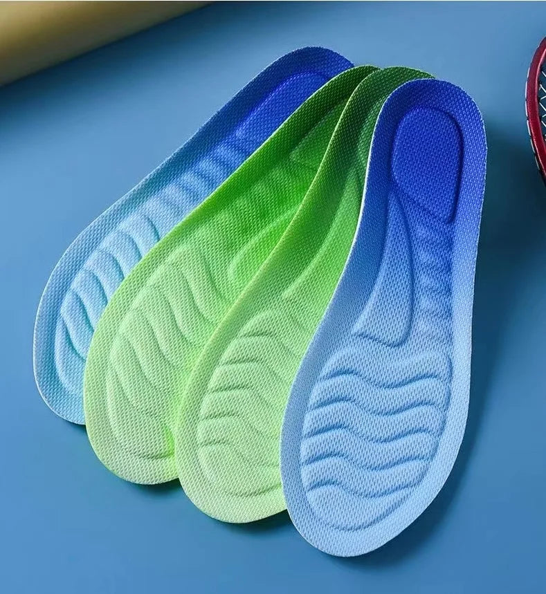 4D Cloud Technology Sports Palmilhas para Sapatos, PU Sole, Macio, Respirável, Absorção de Choque, Almofada, Corrida, Cuidados Ortopédicos