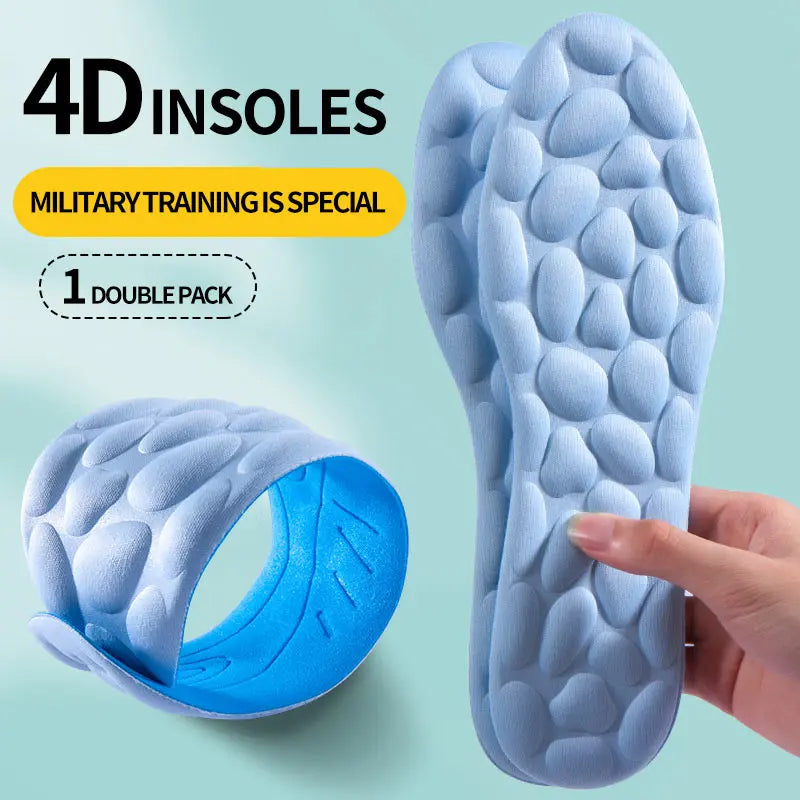 4D Cloud Technology Sports Palmilhas para Sapatos, PU Sole, Macio, Respirável, Absorção de Choque, Almofada, Corrida, Cuidados Ortopédicos